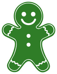 Obraz premium Christmas Gingerbread Man Icon Festive Cookie Illustration Holiday Design Food Decoration
