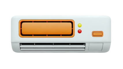 Modern White Air Conditioner with Orange Accents