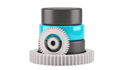 Gears and Stacked Cylinders Icon