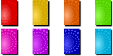 Comprehensive Set of Eight Abstract Vertical Card Backgrounds with Vibrant Geometric Hexagon Spiral Patterns