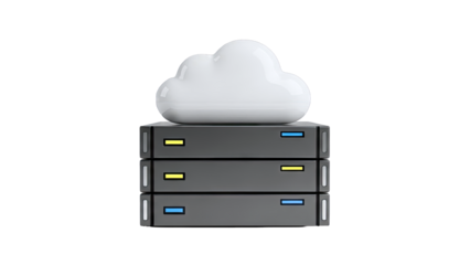 Cloud Computing Icon with Stacked Servers