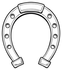 Obraz premium Classic Horseshoe Outline With Blank Label Space for Custom Text or Design Elements