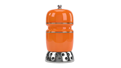Retro Orange Pepper Mill with Stainless Steel Base