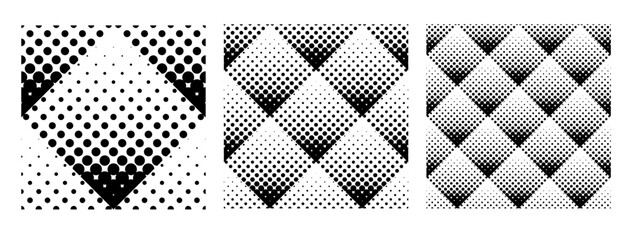 Geometric Tile Halftone Seamless Pattern Vector Illustration