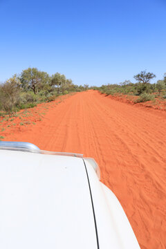 Red sandy outback road. Exmouth. Western Australia.