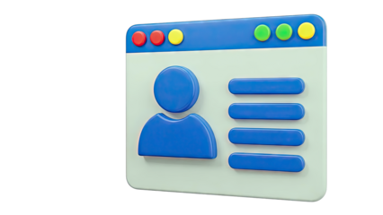 3D User Profile and Information Card Icon