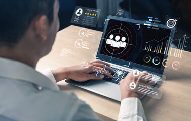 A dashboard for customer relationship management (CRM). The data analysis and market research help to identify a target audience and understand customer reviews and behavior. Fermion