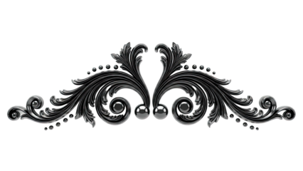 Black Ornate Swirl Scrollwork Decoration