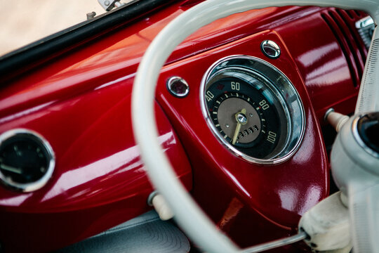 Vintage Car Dashboard Close-Up