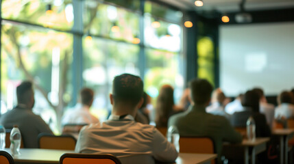 Audience attending seminar or conference