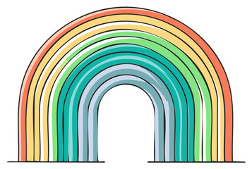 Fototapeta premium Whimsical Colorful Rainbow Arch Illustration Art