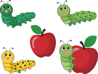 caterpillar and apple
