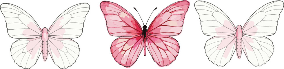 Cute cartoon monarch butterfly blowing soap bubbles sitting on pink flower, whimsical garden insect character illustration, isolated vector for children © Itz Majbahuil Here