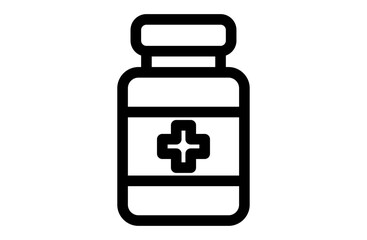 Obraz premium Medicine Bottle Line Icon