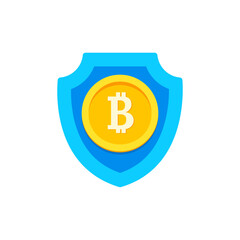 Bitcoin security or protection icon