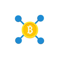 Bitcoin network and blockchain technology icon