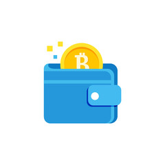 Illustration of storing cryptocurrency in a digital wallet. 