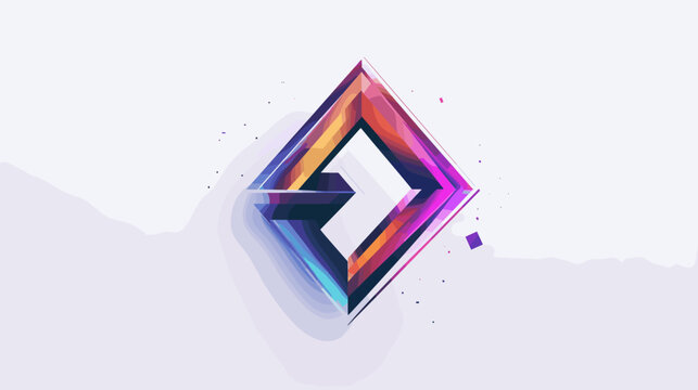 Colorful 3D Diamond Shape with Gradient.