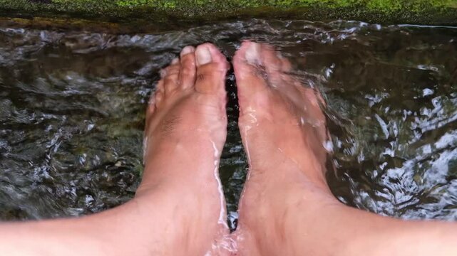 feet in water, Java, Indonesia, South East Asia