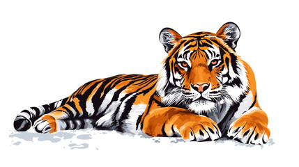 Obraz premium Tiger Lying Down with Head Up.