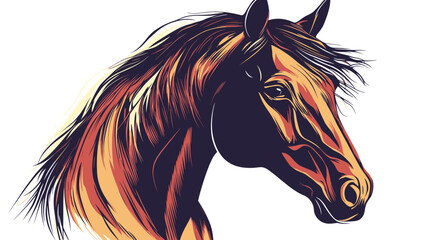 Vibrant Horse Head with Flowing Mane. © Fandi Comp