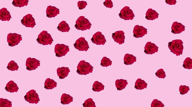 Pastel watercolor floral pattern with roses and leaves on a blush pink background, offering a soft, romantic, and elegant decorative style.