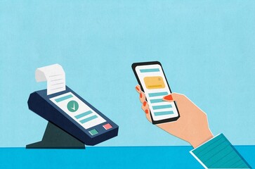 Mobile Payment and Receipt Printing at a Checkout Counter