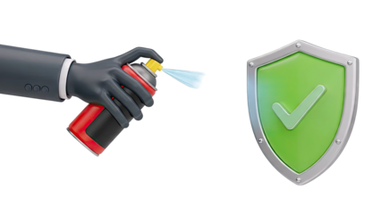 Hand spraying shield with protection