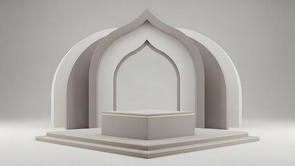 Fototapeta premium Architectural Monument Design, Modern Structure, Minimalist Style, Indoor Setting, Unique Concept, Empty Space