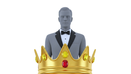 King in a Tuxedo with a Jeweled Crown