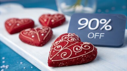 Delicious heart shaped cookies with 90 percent off sale