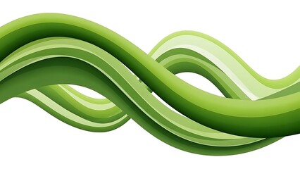 Green wavy ribbon with gradient effect wave, symbolizing growth and harmony