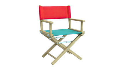 Director's Chair with Red Back and Teal Seat