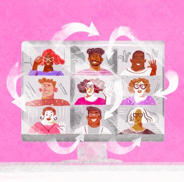 video conference on a computer monitor