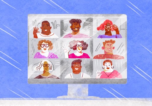 video conference on a computer monitor