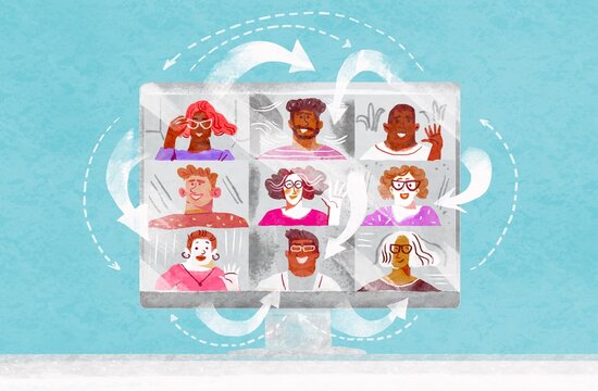 video conference on a computer monitor