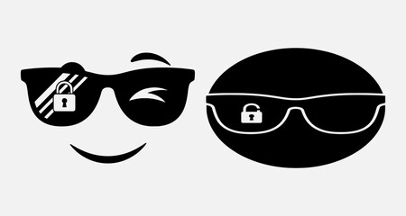 Secure eyewear icons representing protection and safety for eyes