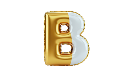 Gold and White Balloon Letter B