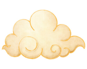 Watercolor Illustration of an Asian Cloud