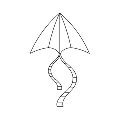 line art illustration of a kite