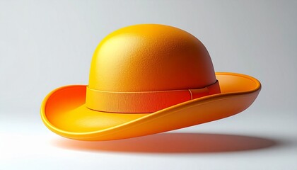 Fototapeta premium 3D illustration of a protective orange hardhat icon on a white background, representing a safety helmet tool for a construction builder or work equipment