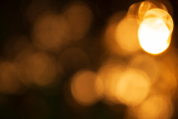 abstract bokeh background, defocused lights on dark background
