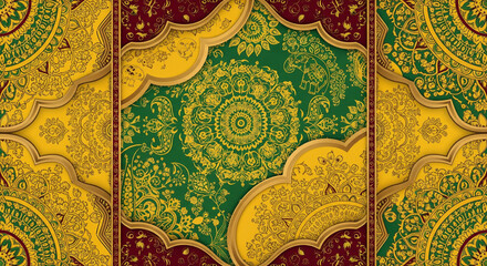 art deco vintage hand green and yellow