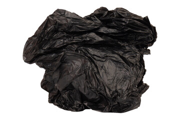 garbage bag is crumpled isolated on white background