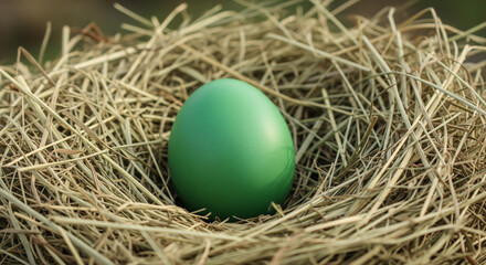 unique eggs in straw, these eggs are dark green