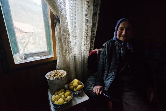 Potato Peeling Farmer