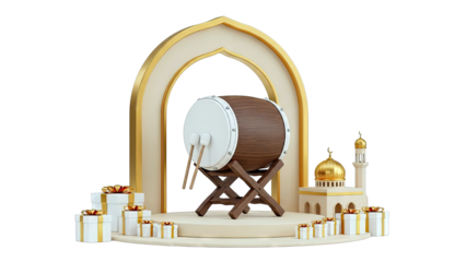 Ramadan Drum and Mosque with Gifts