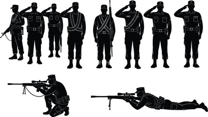 Silhouette of male boxer in aggressive fighting stance throwing a sharp punch or jab, strong athlete wearing boxing gloves and shorts, combat training vector illustration