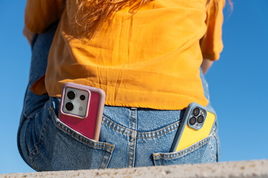 Phone pocket blue sky