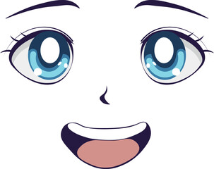 Obraz premium Anime eyes, Cartoon eyes, small and cute girl eyes, made in Cirebon, West Java, Indonesia